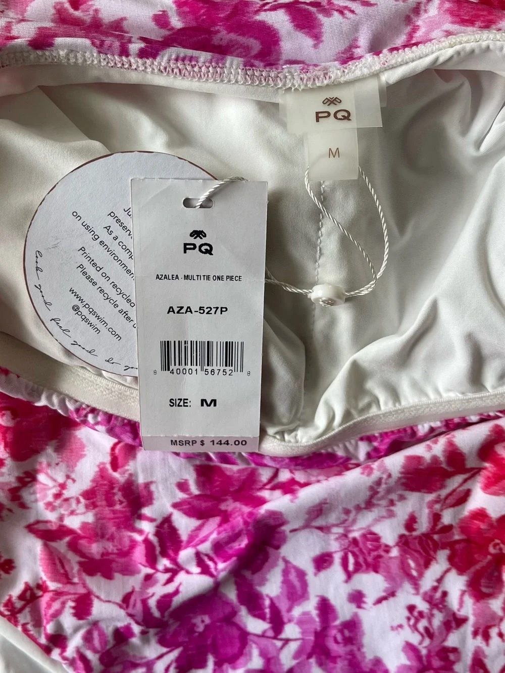 Floral Tie-Front One-Piece Swimsuit - Pink & Red